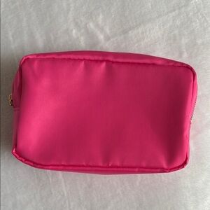Hot Pink Cosmetic Bag with Water-Resistant Sheen